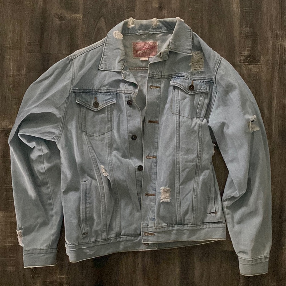 VINTAGE STYLE LIKE NEW BROOKYLN CLOTH JEAN DENIM JACKET MENS SIZE LARGE
